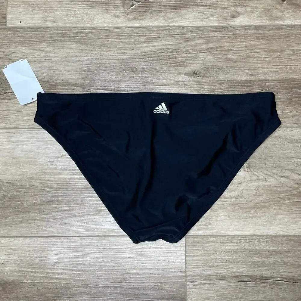 Adidas Women's Solid Black Full Coverage Hipster Bikini Swim Bottoms sz L